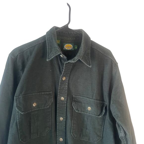 Cabela's Men's Size Large Tall Green Flannel Heavy Outdoor Button Up - Picture 2 of 9